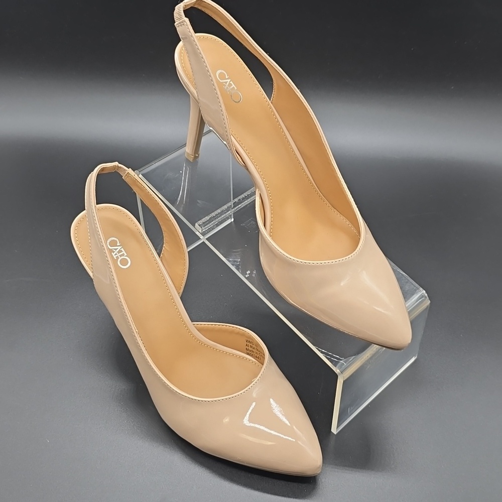 CATO | Women's | Slingback Pumps |Nude Patents | Pointed Toe | Size 10M